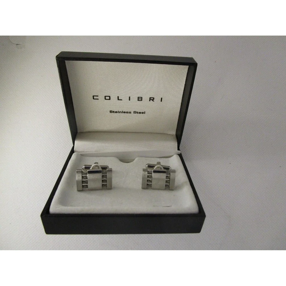 vintage Colibri of London-Stainless Steel cuff links